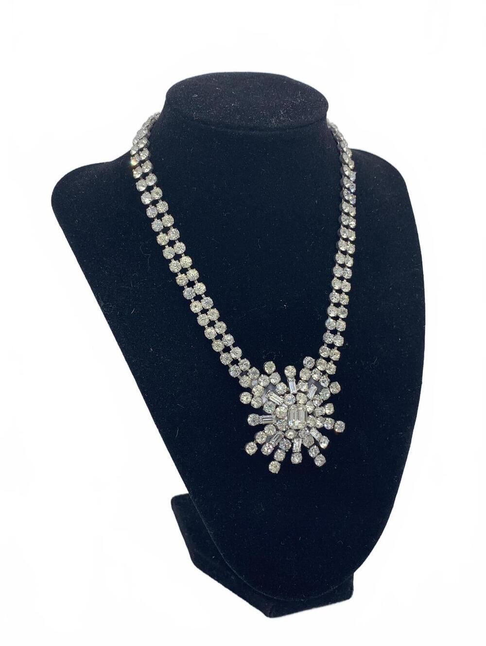 Jay Flex Sterling Silver Rhinestone Starburst Necklace